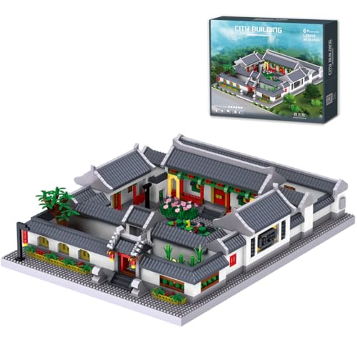 NUOJIAYING Chinesische Architektur-Bausteine, 5018 Klemmbausteine Quadrangle Chinesische Alte Berühmte Architektur Modular Gebäude, Blocks Sammlermodellsatz Geschenke für Jugendliche und Erwachsene von NUOJIAYING