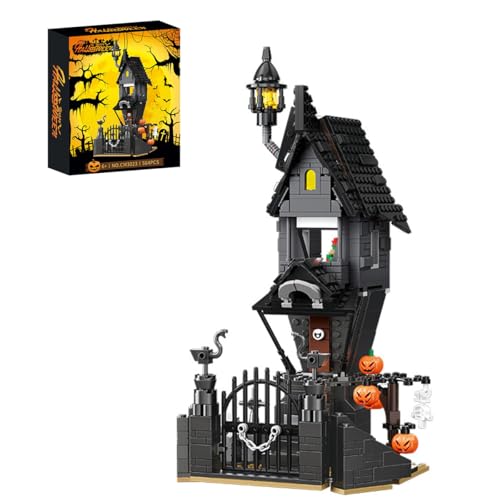 NUOJIAYING Halloween Spukhaus Bausteine Bausatz, Spukhaus-Bauspielzeug, kreatives Festival-Spielzeugset, Dekorationsgeschenk für Halloween, Teenager, Erwachsene(564 Teile) von NUOJIAYING