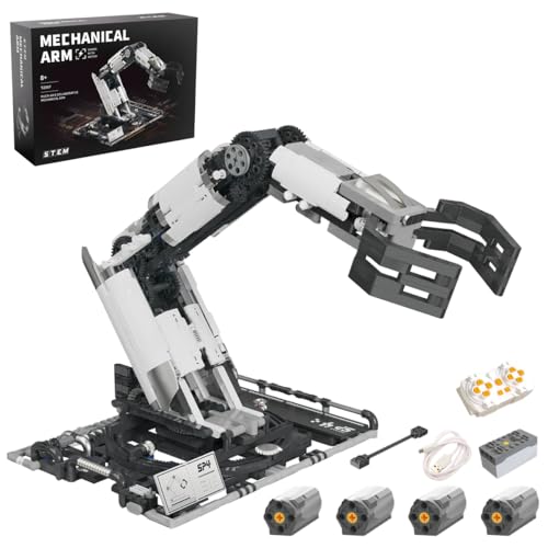 NUOJIAYING Roboter Spielzeug, Roboterarm Bausatz, STEM Roboterarm Spielzeug mit Elektronischer Programmierung und Fernbedienung, Kreatives Geburtstagsgeschenk(784PCS) von NUOJIAYING