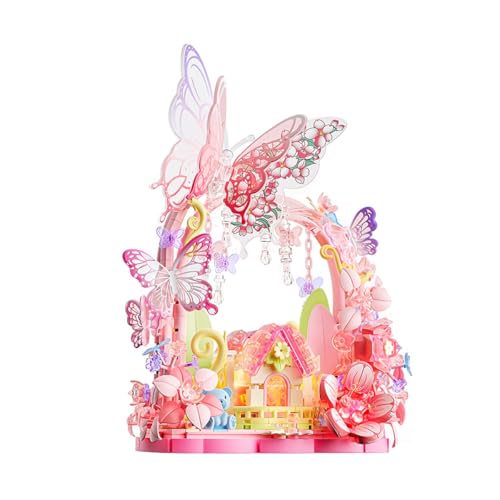 NUOJIAYING Sakura Baumhaus Bauklötze Kit, Teile Sakura Bonsai Baum Deko Modell, Teile Garten Haus, Blumen Bonsai Deko Modell, Creative Geschenk für Jugendliche Erwachsene von NUOJIAYING
