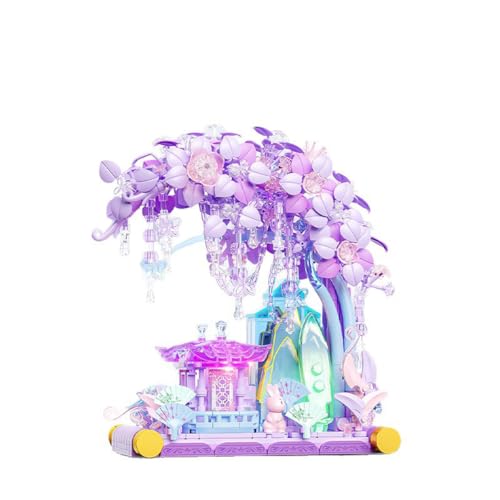 NUOJIAYING Sakura Baumhaus Bauklötze Kit, Teile Sakura Bonsai Baum Deko Modell, Teile Garten Haus, Blumen Bonsai Deko Modell, Creative Geschenk für Jugendliche Erwachsene von NUOJIAYING