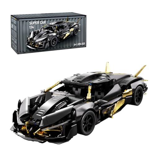 NUOJIAYING Supersportwagen Bausteine Sets, 1:14 STEM Supersportwagen Modellbausatz, DIY Sportwagen Modell Bausteine Bausatz Kompatibel mit Andere Marken von NUOJIAYING