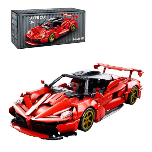 NUOJIAYING Supersportwagen Bausteine Sets, 1:14 Technik Sportwagen Bausteine Rennwagen Auto Modell, Technik Supersportwagen Modellbausatz Konstruktionsspielzeug Kompatibel mit Großen Marken (020) von NUOJIAYING