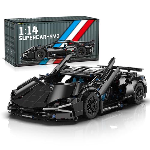 NUOJIAYING Supersportwagen Bausteine Sets, 1314 Teile 1:14 Technik Sportwagen Bausteine Rennwagen Auto Modell, DIY Sportwagen Modell Bausteine Bausatz, Geschenk für Kinder und Erwachsene von NUOJIAYING