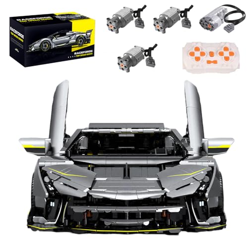 NUOJIAYING Technik Supersportwagen Bausteine, 3392 Teile Technik Sportwagen Motorisierte Modell, MOC Car Rennwagen Modellauto Spielzeug Geschenk Erwachsene Kinder von NUOJIAYING