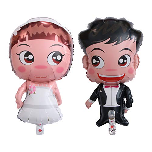 NUOLUX 2 Pcs Folienballons Hochzeit Brautpaar Luftballon Braut und Bräutigam Ballons Hochzeit Foto Requisiten NUOLUX 2 Pcs Folienballons Hochzeit Brautpaar Luftballon Braut und Bräutigam Ballons Hochzeit Foto Requisiten von NUOLUX