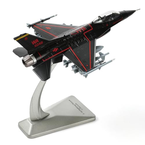 NUOTIE 1/100 F-16C Fighting Falcon Fighter Model Metal DieCast Aircraft Jet Kit Fighter Flugzeug Militärmodell Sammelflugzeug und Geschenk (Nellis AFB 57th Wing), Schwarz von NUOTIE