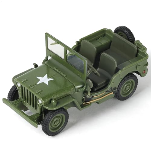 NUOTIE 1/64 Willys MB Jeep Auto Modell Militärfahrzeug Geländewagen Druckguss Metall Modellbausatz Militär Multifunktional Jeep Auto Militär Spielzeugauto Modell für Erwachsene Sammlung oder Geschenk NUOTIE 1/64 Willys MB Jeep Auto Modell Militärfahrzeug Geländewagen Druckguss Metall Modellbausatz Militär Multifunktional Jeep Auto Militär Spielzeugauto Modell für Erwachsene Sammlung oder Geschenk von NUOTIE