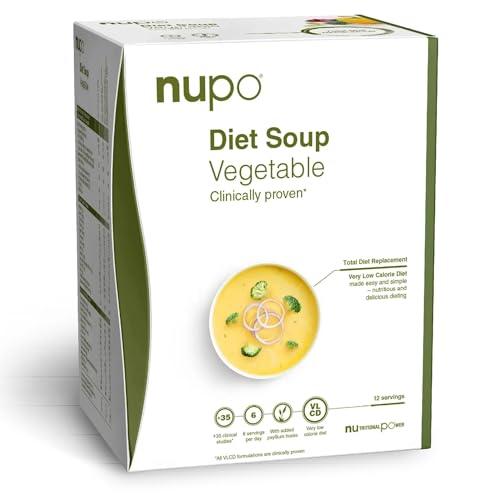 NUPO® Diät Suppe (Gemüsesuppe) | Glutenfrei & mit Wenig Kalorien | Eiweißreicher Mahlzeitenersatz Pulver Fastensuppe | Diät Suppen zum Abnehmen | Mit Vitaminen & Mineralstoffen | Low Carb Suppen von NUPO