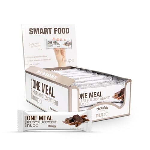 NUPO One Meal Bar - Chocolate (15 x 60g) I Leckerer High Protein Riegel zum Abnehmen | Mahlzeitenersatz Protein Bar Low Sugar I Kalorienarme Snacks mit Nährstoffen Vitaminen und Mineralien von NUPO