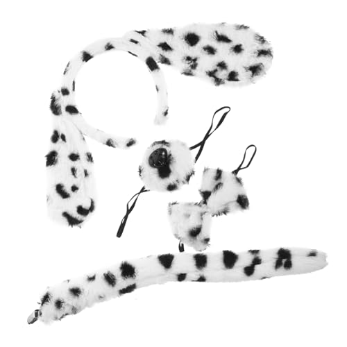 NUSITOU 1 Satz Hundebekleidung Haarband Halloweenkostüm Hundenasenkostüme Dalmatiner-Kopfschmuck Outfit Stirnbänder dekorativer Haarschmuck für Partys Tier Kleidungsset Krawatte von NUSITOU