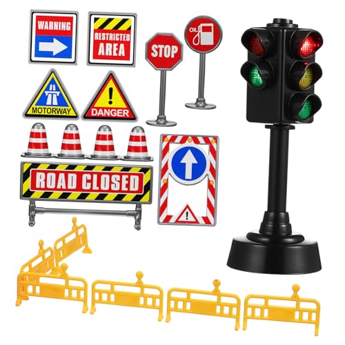 NUSITOU 1 Satz Verkehrszeichen Straßenschild Spielzeug Ampellampe Mini Ampel Früherziehungsspielzeug Mini Verkehrskegel Verkehrszeichenmodelle Mini Verkehrskegel von NUSITOU