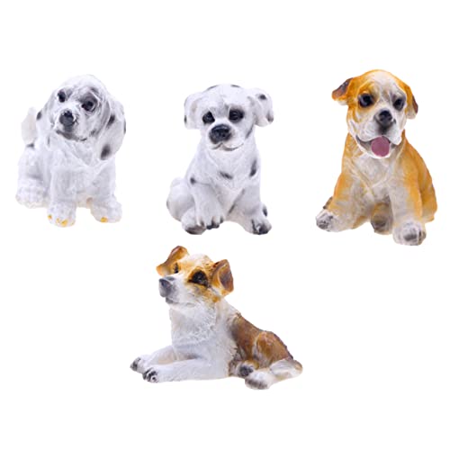 NUSITOU 4 Simulations Haustierhunde Tierfiguren Miniaturspielzeug Minitiere Hundepartygeschenke Welpenspielzeug Für Kinder Hundespielzeug Für Kinder Welpen Geburtstagsdekorationen von NUSITOU