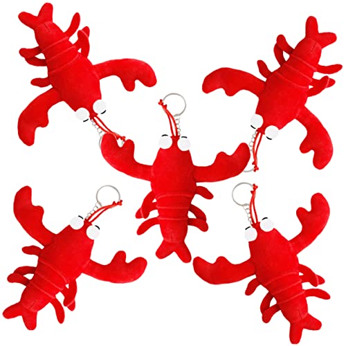 NUSITOU 5St Krebs-Anhänger Spielzeug Plüschtier Taschenanhänger für Handtaschen Partyzubehör zum Kochen von Meeresfrüchten Schlüsselanhänger Geldbörsen Krabbenplüsch Schlüsselbund-Ästhetik von NUSITOU