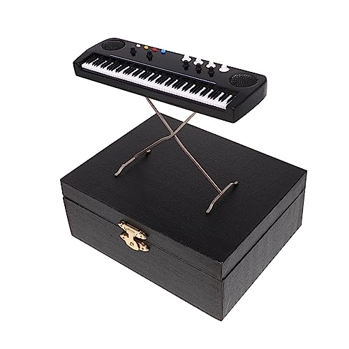 NUSITOU Mini Tastatur Elektronische Orgel Mini Elektronische Orgel Miniatur Elektro Orgel Holz Elektro Orgel Dekoration Puppenhaus Ornament Mini Elektro Orgel von NUSITOU