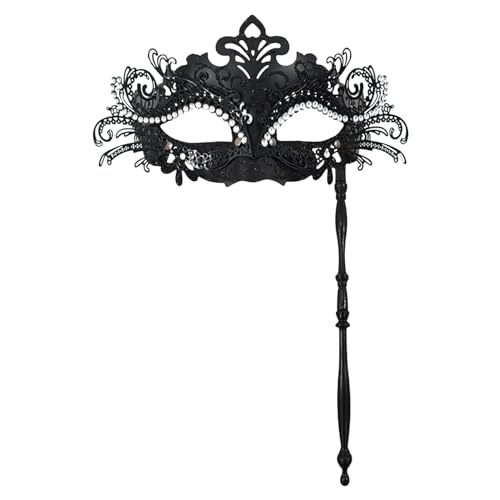 NUUROO Maskenball Masken, Venezianische Maske Damen Maskenmaske mit Stock Mardi Gras Deecorations Venezianischen Masken für Damen Halloween Karneval Fasching Kostüm Party Maske Augenmaske von NUUROO