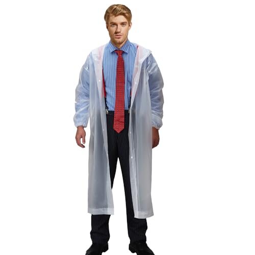 NUWIND Herren Kostüm American Psycho Blau-Weiß Gestreift Anzug Regenmantel Patrick Bateman Gangster Set Halloween Karneval Cosplay Outfit (S) von NUWIND