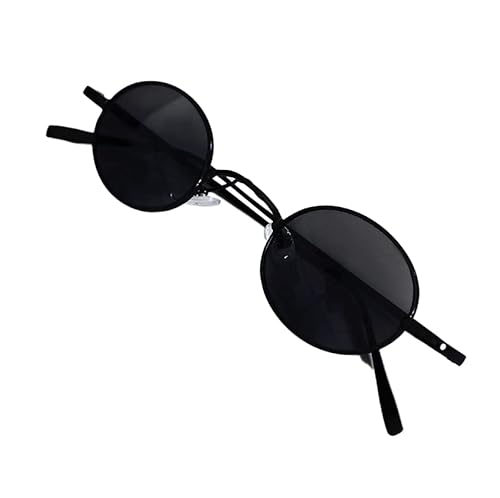 NUWIND Anime Jujutsu Kaisen Cosplay Gojo Satoru Runde Sonnenbrillen Retro Brille Schwarz Unisex Kostüm Zubehör (A) von NUWIND