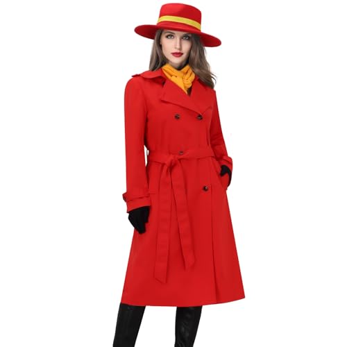 NUWIND Damen Carmen Kostüm Rot Mantel Hut Gelb Schal Handschuhe Halloween Outfit 90er Jahre Film Dieb Cosplay Party Anzug (XXL) NUWIND Damen Carmen Kostüm Rot Mantel Hut Gelb Schal Handschuhe Halloween Outfit 90er Jahre Film Dieb Cosplay Party Anzug (XXL) von NUWIND