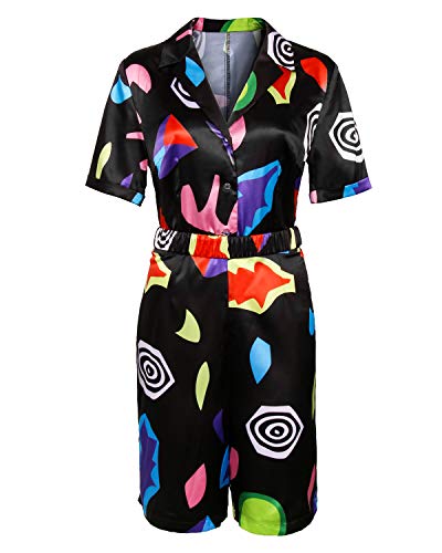 NUWIND Frauen Mädchen Stranger Eleven Cosplay Kostüm Jumpsuit Kurzärmeliges Outfit für Halloween Cosplay Rollenspiel Saison 3 (XXL, Mehrfarbig) von NUWIND