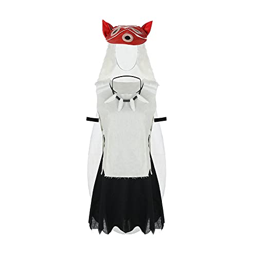 NUWIND Frauen Prinzessin Mononoke San Cosplay Kostüm Komplettes Set Outfits Anzug für Halloween Karneval Zubehör Verkleidung Party M, schwarz/weiß NUWIND Frauen Prinzessin Mononoke San Cosplay Kostüm Komplettes Set Outfits Anzug für Halloween Karneval Zubehör Verkleidung Party M, schwarz/weiß von NUWIND