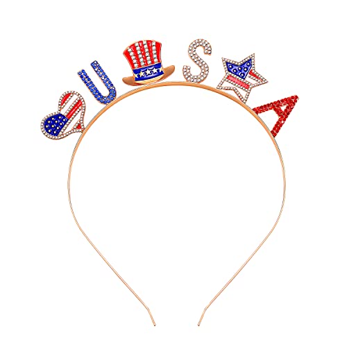 4. Juli Patriotisches Stirnband mit Strass, amerikanische Flagge, Stern-Haarband für Frauen, Unabhängigkeitstag, Haar-Accessoire, Kostüm, Party, Kopfbedeckung, Geschenk (Farbe 2) von NVENF