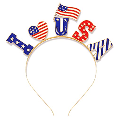 NVENF 4. Juli Patriotisches Stirnband mit Strass, amerikanische Flagge, Stern-Haarband für Frauen, Unabhängigkeitstag, Kostüm, Party, Kopfbedeckung NVENF 4. Juli Patriotisches Stirnband mit Strass, amerikanische Flagge, Stern-Haarband für Frauen, Unabhängigkeitstag, Kostüm, Party, Kopfbedeckung von NVENF