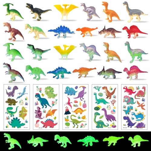 NVGVUP 29 Stück Leuchten Dinosaurier Spielzeug, Mini Sammlung Dinosaurier Figuren, Realistische Klein Dinos Figur Leuchtet Dunkeln, Dinos Pädagogisches Spielzeug für Kinder, mit 5 Dinos Aufkleber NVGVUP 29 Stück Leuchten Dinosaurier Spielzeug, Mini Sammlung Dinosaurier Figuren, Realistische Klein Dinos Figur Leuchtet Dunkeln, Dinos Pädagogisches Spielzeug für Kinder, mit 5 Dinos Aufkleber von NVGVUP