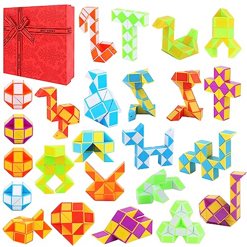 NVIYAM Mini Magic Snake, 24 Blöcke Magic Snake Magische Schlange - Snake Fidget Toys Mitgebsel Kindergeburtstag Kleine Geschenke für Kinder (24P) von NVIYAM