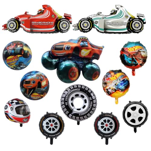 Auto Geburtstagsdeko, 12PCS Rennwagen Folienballons Wheels Geburtstagsdeko Rennwagen Happy Birthday Banner Luftballons, Car Foilballoons für Kinder Geburtstag Party Dekoration Auto Geburtstagsdeko, 12PCS Rennwagen Folienballons Wheels Geburtstagsdeko Rennwagen Happy Birthday Banner Luftballons, Car Foilballoons für Kinder Geburtstag Party Dekoration von NVKRLFYD