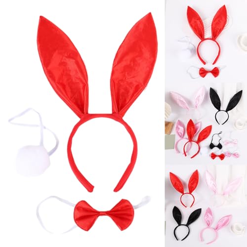 NVOQILIN 3-teiliges Cartoon-Plüsch-Form-Stirnband & Schwanz & Fliege Kostüm Set Requisiten für Ostern Party Karneval Lustiges Kleid NVOQILIN 3-teiliges Cartoon-Plüsch-Form-Stirnband & Schwanz & Fliege Kostüm Set Requisiten für Ostern Party Karneval Lustiges Kleid von NVOQILIN