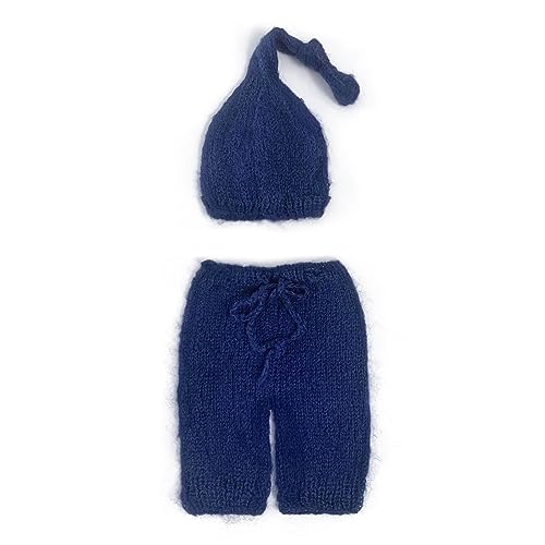 NVOQILIN Baby-Fotografie-Requisiten, Mohair-Strampler, weiche Kappe, Baby-Fotoanzug, Fotoshooting-Requisiten, Kleidung, Neugeborene, Duschgeschenk, weich und bequem, Neugeborenen-Fotooutfit von NVOQILIN