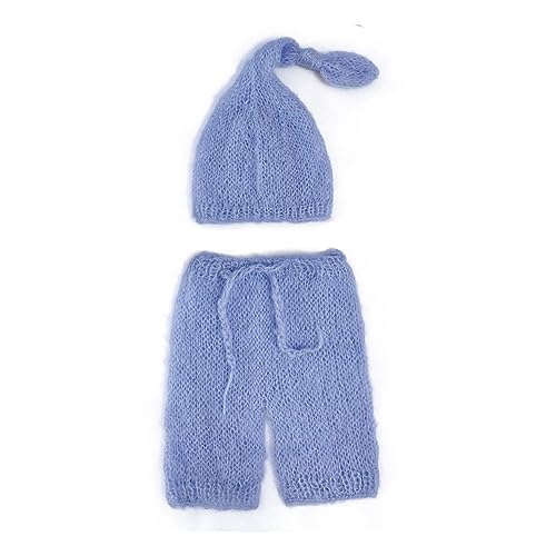 NVOQILIN Baby-Fotografie-Requisiten, Mohair-Strampler, weiche Kappe, Baby-Fotoanzug, Fotoshooting-Requisiten, Kleidung, Neugeborene, Duschgeschenk, weich und bequem, Neugeborenen-Fotooutfit von NVOQILIN