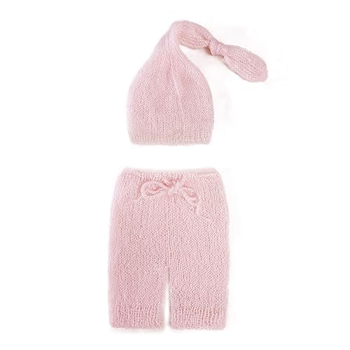 NVOQILIN Baby-Fotografie-Requisiten, Mohair-Strampler, weiche Kappe, Baby-Fotoanzug, Fotoshooting-Requisiten, Kleidung, Neugeborene, Duschgeschenk, weich und bequem, Neugeborenen-Fotooutfit von NVOQILIN