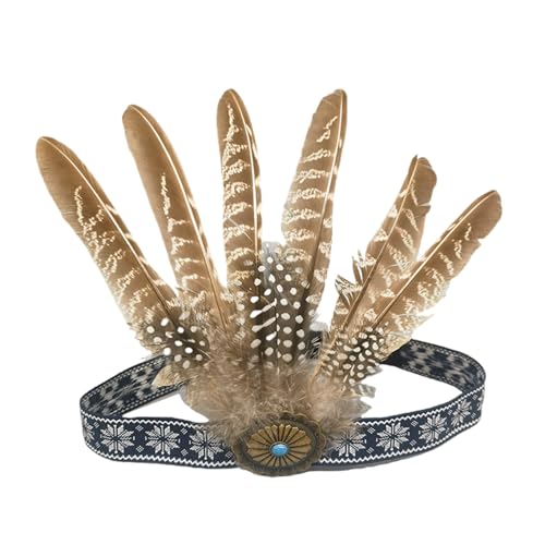 NVOQILIN Feder-Kopfbedeckung für bequemen und indischen Vintage-Stil, für Themenpartys und Festivalveranstaltungen, Feder-Kopfschmuck NVOQILIN Feder-Kopfbedeckung für bequemen und indischen Vintage-Stil, für Themenpartys und Festivalveranstaltungen, Feder-Kopfschmuck von NVOQILIN
