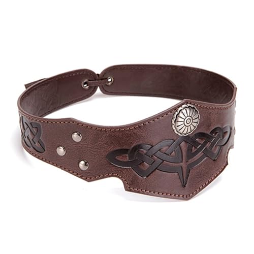 NVOQILIN Kopfbedeckung Verstellbares Leder-Stirnband Mittelalter Stirnband Motorrad Fahren Kopfbedeckung Halloween Cosplay Zubehör Stilvolle Laufkopfbedeckung NVOQILIN Kopfbedeckung Verstellbares Leder-Stirnband Mittelalter Stirnband Motorrad Fahren Kopfbedeckung Halloween Cosplay Zubehör Stilvolle Laufkopfbedeckung von NVOQILIN