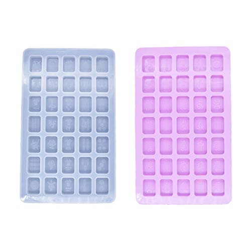 NVOQILIN Mahjong Harzform für chinesische Mahjong-Silikonform, Epoxid-Silikonformen mit 35 Mulden zum Basteln von NVOQILIN