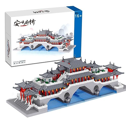 NVOSIYU Anshun-Brücke Micro Bausteine Modellbaussatz, Mini Bausteine Chinesisches Architektur Sammlermodell Konstruktionsspielzeug Geschenkidee für Erwachsene (4503Pcs) von NVOSIYU