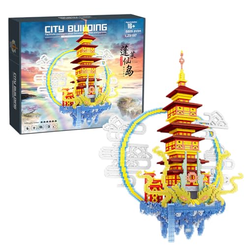 NVOSIYU Architecture Penglai Insel Micro Bausteine, Mini Blocks Chinesisches Architektur-Modell DIY Nano Blocks Spielzeug Geschenk für Erwachsene, 5805 Stücke von NVOSIYU