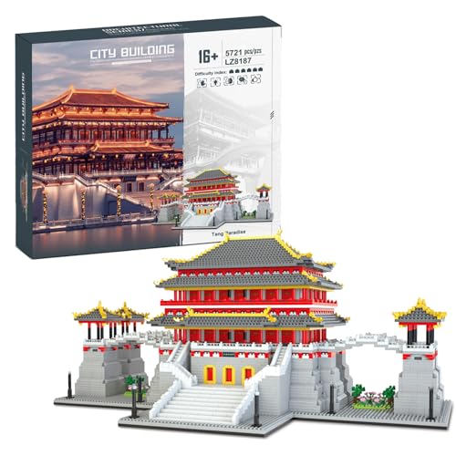 NVOSIYU Architecture Tang Paradise Micro Bausteine, Mini Blocks Chinesisches Architektur-Modell DIY Nano Blocks Spielzeug Geschenk für Erwachsene, 5721 Stücke von NVOSIYU