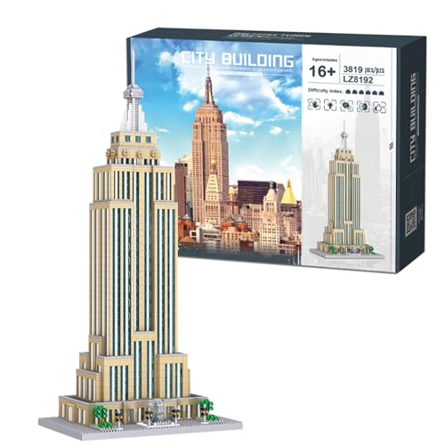 NVOSIYU Empire State Building Micro Bausteine, 3819 Stücke Mini Blocks Architekturmodell Spielzeug - Weltberühmtes Gebäude Set für Sammler, Jugendliche und Erwachsene von NVOSIYU
