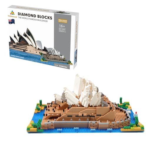NVOSIYU Sydney Opernhaus Micro Bausteine, 2360 Stücke Mini Blocks Architekturmodell Spielzeug - Weltberühmtes Gebäude Set für Sammler, Jugendliche und Erwachsene von NVOSIYU