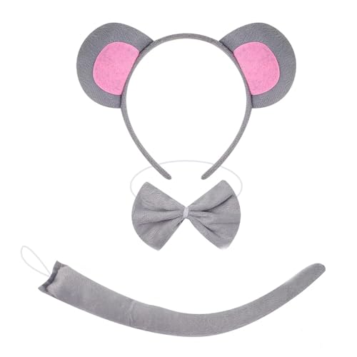 NVTEGR Maus Ohren und Schwanz Krawatte, Maus Kostüm Kinder Set, Mini Maus Ohren Stirnband Dress Up Set, Ratten Kostüm für Kinder Cosplay Geburtstag Party Karneval Weihnachten Party Supplies Halloween NVTEGR Maus Ohren und Schwanz Krawatte, Maus Kostüm Kinder Set, Mini Maus Ohren Stirnband Dress Up Set, Ratten Kostüm für Kinder Cosplay Geburtstag Party Karneval Weihnachten Party Supplies Halloween von NVTEGR