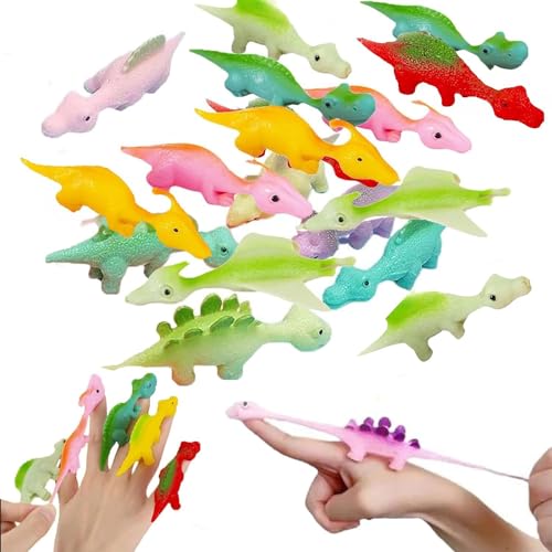12 Stück Schleuder Dinosaurier Dino Spielzeug, Slingshot Dinosaur Finger Toys Slingshot Dinosaurier Dinotrux Spielzeug, Schleuder-Dinosaurier-Finger Spielzeug Für Kinder - Zufällige Farbe( zufällig) von NVTRSD