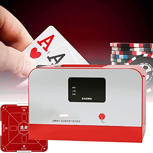 NVYAZJ Automatischer Pokerkartenhändler, um 360 ° drehbarer Smartcard-Händler mit Tischset für 2–8 Personen, max. 2 Decks, Typ-C-Schnittstelle, tragbare elektrische Spielkarte für Freunde von NVYAZJ