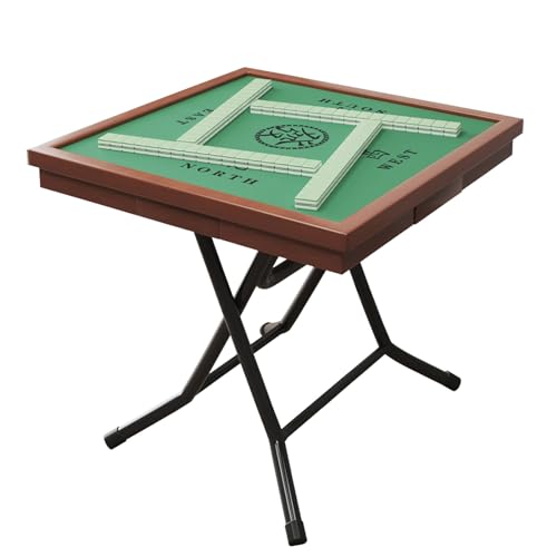 NVYAZJ Klappbarer Mahjong-Tisch aus Holz, quadratischer Kartentisch für 4 Spieler mit Schublade, verschleißfester Nylon-Desktop-Majiang-Tisch, Halterung aus Kohlenstoffstahl, 80 x 80 cm von NVYAZJ