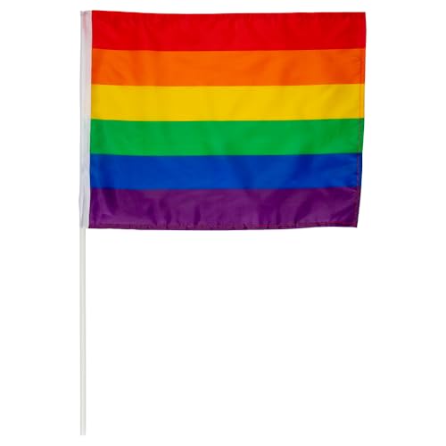 NW NATIONWEAR Handfahne Regenbogen 30x40cm - Gay Pride Flagge - Regenbogenflagge Handflagge Regenbogen Stolz - Regenbogenflagge Lgbt - Regenbogenflagge mit Stab NW NATIONWEAR Handfahne Regenbogen 30x40cm - Gay Pride Flagge - Regenbogenflagge Handflagge Regenbogen Stolz - Regenbogenflagge Lgbt - Regenbogenflagge mit Stab von NW NATIONWEAR