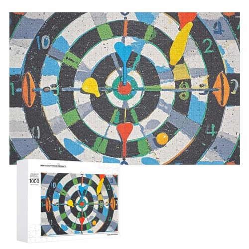 Buntes Dartboard-Puzzle, Holzpuzzle, 1000 Stück, personalisiertes Bild, Puzzle, Familiendekoration, Puzzles für Erwachsene, anspruchsvolles Puzzle, Familie, Hochzeit, Abschlussgeschenk Buntes Dartboard-Puzzle, Holzpuzzle, 1000 Stück, personalisiertes Bild, Puzzle, Familiendekoration, Puzzles für Erwachsene, anspruchsvolles Puzzle, Familie, Hochzeit, Abschlussgeschenk von NWTRJ
