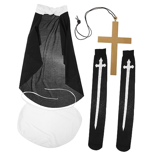 NXNONEPD Cosplay Nun Hut Nonne Kostüm für Frauen Nonne Kopf und Kragen Tiaras für Nonne Kostüm Head Halloween Accessoire Non NXNONEPD Cosplay Nun Hut Nonne Kostüm für Frauen Nonne Kopf und Kragen Tiaras für Nonne Kostüm Head Halloween Accessoire Non von NXNONEPD