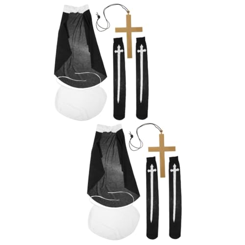 NXNONEPD Cosplay Nun Hut Nonne Kostüm für Frauen Nonne Kopf und Kragen Tiaras für Nonne Kostüm Head Halloween Accessoire Non NXNONEPD Cosplay Nun Hut Nonne Kostüm für Frauen Nonne Kopf und Kragen Tiaras für Nonne Kostüm Head Halloween Accessoire Non von NXNONEPD